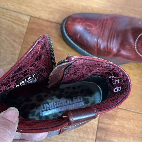 Ariat Billie Unbridled Red Leather Western Cowgirl Boots size 6.5 - Picture 9 of 12